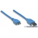 Cable Extensión USB 3.0 tipo A macho/ Micro B macho 2 m